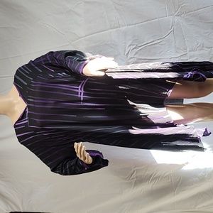 Lyng tunic, black with purple strip, medium.